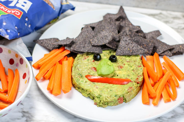 How to make a witch face appetizer for halloween from Guacamole